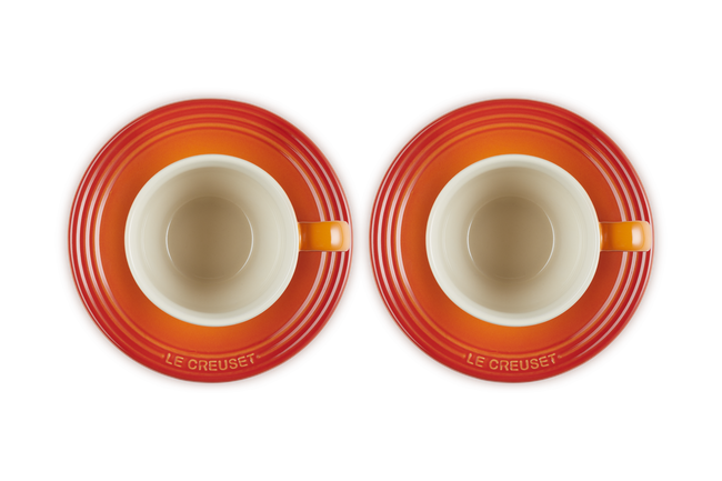 Stoneware Set of 2 Cups and SaucersFlame image number 4