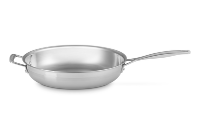 3-ply Stainless Steel Uncoated Frying Pan with Helper Handle