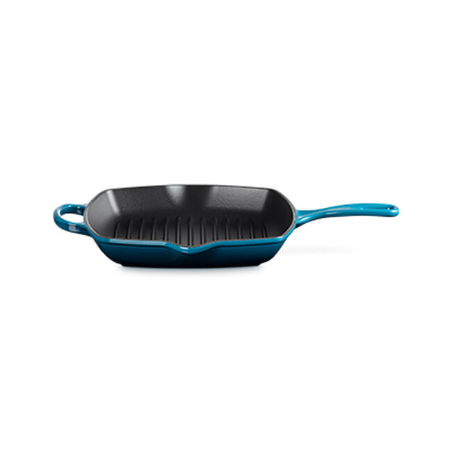 Le Creuset Cast Iron Signature Square Skillet Grill 26cm Deep TealDeep Teal image number 1