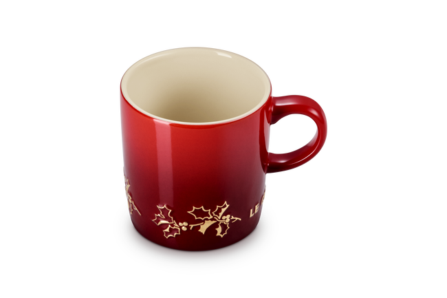 Le Creuset Stoneware Holly Mug with Gold Decal 350ml image number 2