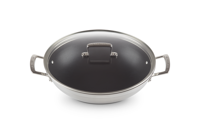 3-ply Stainless Steel Wok with Helper Handles image number 2