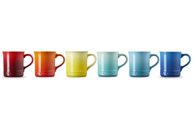 Stoneware Rainbow Set of 6 Seattle 400ml Mugs image number 3