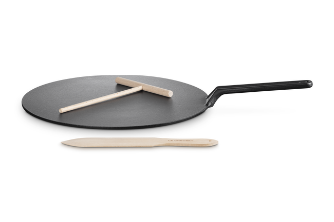 Satin Black Cast Iron Crepe Pan image number 2