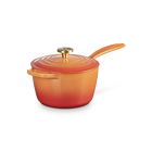 Cast Iron Flamme Dorée Signature Saucepan with Crucible Knob image number 2