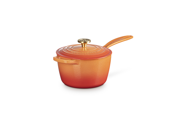 Cast Iron Flamme Dorée Signature Saucepan with Crucible Knob image number 2