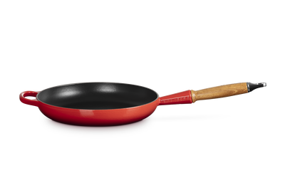 Cast Iron Signature Frying Pan with Wooden Handle