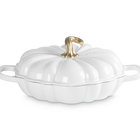 Le Creuset Cast Iron Signature Pumpkin Shallow Casserole 28cm WhiteWhite image number 1