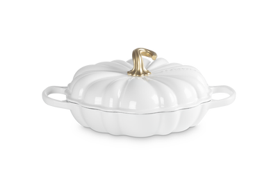 Le Creuset Cast Iron Signature Pumpkin Shallow Casserole 28cm White