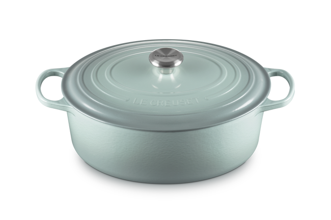 Le Creuset Cast Iron Signature Oval CasseroleSea Salt image number 2