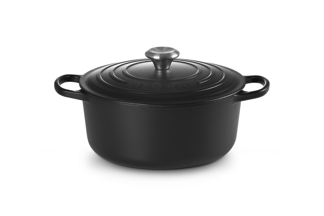 Cast Iron Signature Round CasseroleMatte Black image number 1