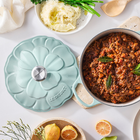 Le Creuset Cast Iron Signature Petal Round Casserole 26cm Sea SaltSea Salt image number 3