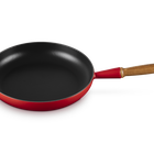 Le Creuset Cast Iron Signature Frying Pan with Wooden Handle 28cm CeriseCerise image number 2