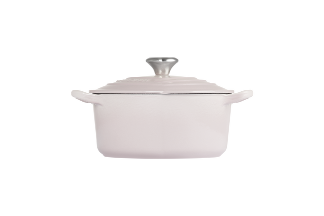 Le Creuset Cast Iron Classic Heart Casserole with StainleStainless Steel Steel Heart Knob 20cm Shell PinkShell Pink image number 3