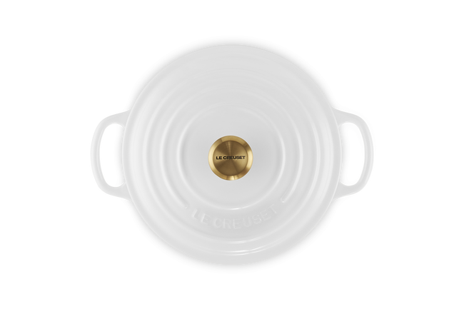 Le Creuset Cast Iron Signature Round Casserole 22cm WhiteWhite image number 4