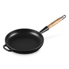Le Creuset Cast Iron Signature Frying Pan with Wooden Handle 24cm Matte BlackMatte Black image number 5