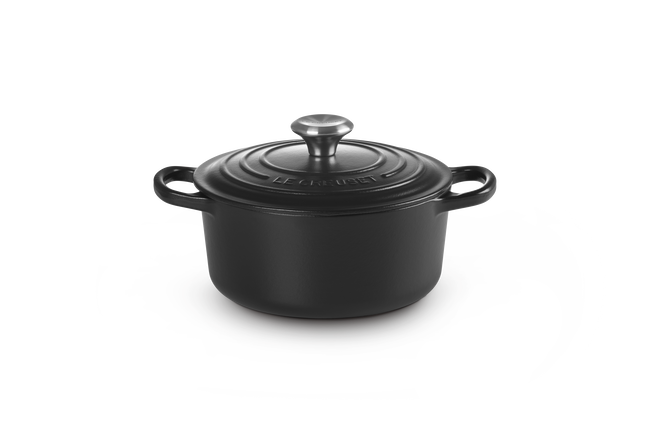 Le Creuset Cast Iron Signature Round Casserole 18cm Matte BlackMatte Black image number 1