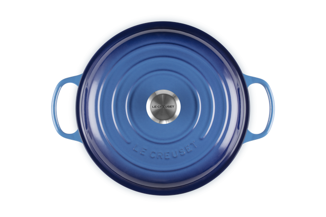 Le Creuset Cast Iron Signature Shallow Casserole 28cm AzureAzure Blue image number 5