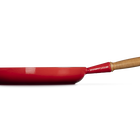 Le Creuset Cast Iron Signature Frying Pan with Wooden Handle 28cm CeriseCerise image number 3