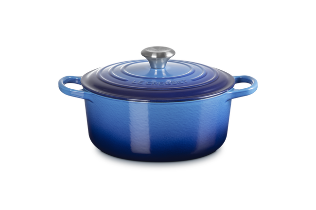 Cast Iron Signature Round CasseroleAzure Blue image number 1