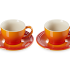 Stoneware Set of 2 Cups and SaucersFlame image number 2