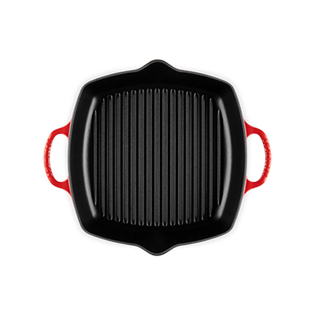 Le Creuset Cast Iron Signature Deep Square Grill 30cm CeriseCerise image number 4