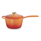 Cast Iron Flamme Dorée Signature Saucepan with Crucible Knob image number 1