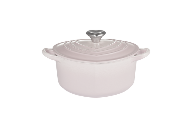 Le Creuset Cast Iron Classic Heart Casserole with StainleStainless Steel Steel Heart Knob 20cm Shell PinkShell Pink image number 1