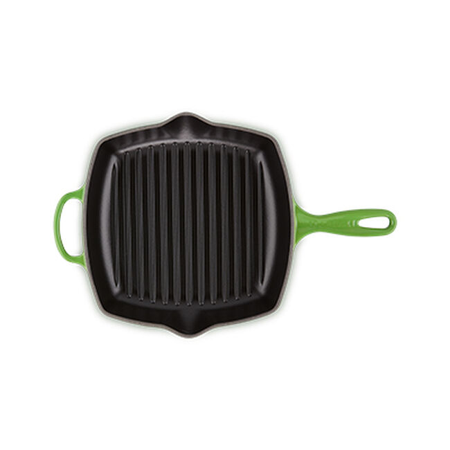 Le Creuset Cast Iron Signature Square Skillet Grill 26cm Bamboo GreenBamboo image number 5