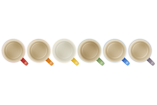 Stoneware Rainbow Set of 6 Cappuccino Mugs image number 5