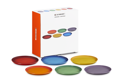 Stoneware Rainbow Set of 6 Coupe Side Plates