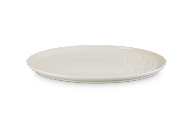 Le Creuset Stoneware La Collection Jardin Oval Casserole Serving Platter 36cm MeringueMeringue image number 1