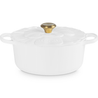 Le Creuset Cast Iron Signature Petal Round Casserole 26cm WhiteWhite image number 1