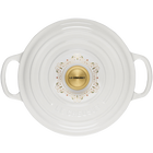 Le Creuset Cast Iron Signature Round No&ecirc;l 12 Days of Christmas 22cm White image number 3