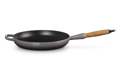 Cast Iron Signature Frying Pan with Wooden Handle