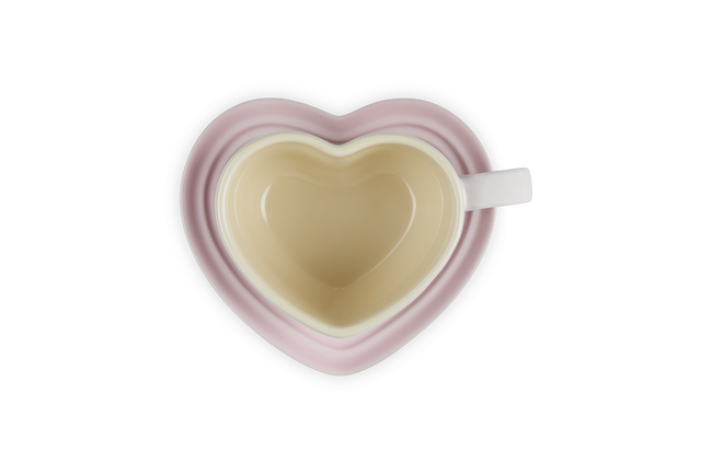 Le Creuset Stoneware Heart Mug with Saucer 220ml Shell PinkShell Pink image number 4