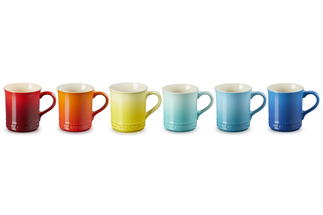 Stoneware Rainbow Set of 6 Seattle 400ml Mugs image number 1