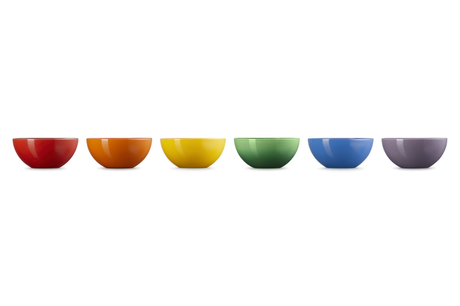 Stoneware Rainbow Set of 6 Snack Bowls image number 4