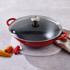 Cast Iron Signature Wok with Glass LidCerise image number 5