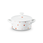10cm Mini Rd Cocotte Bk White Heart Collection image number 1