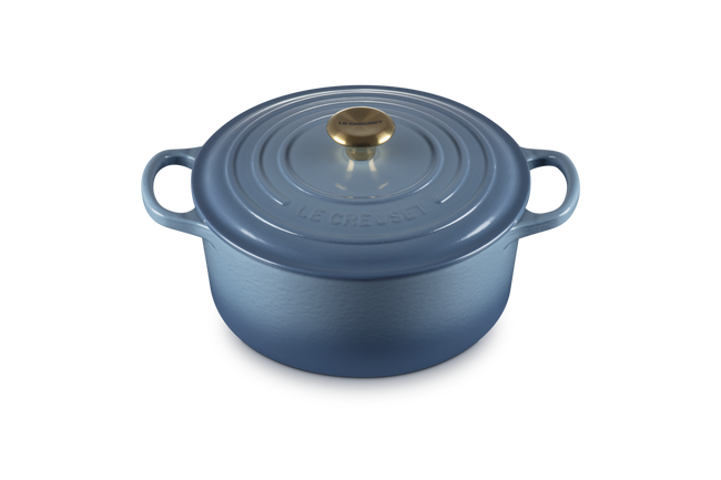 Cast Iron Signature Round CasseroleChambray image number 2