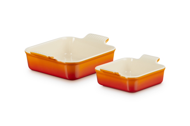 Stoneware Set of 2 Heritage Square DishesFlame image number 1