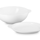 Stoneware Signature Round Serving Bowl with LidWhite image number 1