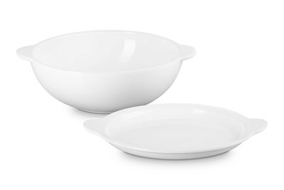 Stoneware Signature Round Serving Bowl with Lid