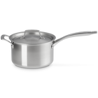 Essential 3-ply Stainless Steel 18cm Saucepan with Helper Handle and Lid image number 1