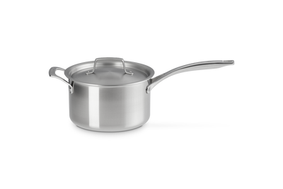 Essential 3-ply Stainless Steel 18cm Saucepan with Helper Handle and Lid
