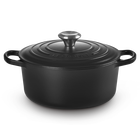 Le Creuset Cast Iron Signature Round Casserole 28cm Matte BlackMatte Black image number 1
