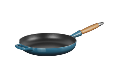 Cast Iron Signature Frying Pan with Wooden Handle