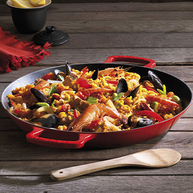 Le Creuset Cast Iron Classic Paella Pan 34cm CeriseCerise image number 5