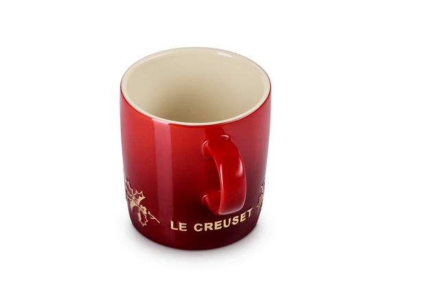 Le Creuset Stoneware Holly Mug with Gold Decal 350ml image number 4