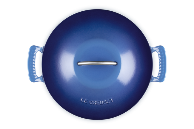 Le Creuset Cast Iron Classic Modern Heritage Shallow Casserole 28cm Azure BlueAzure Blue image number 5